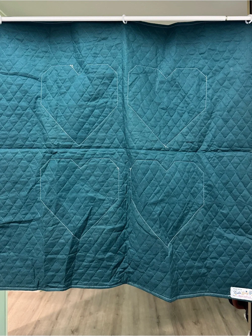 Cottagecore-Handmade Floral Heart Quilt